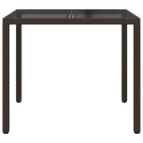 Garden Dining Table Brown 90 x 90 x 75 cm Poly rattan - Side View