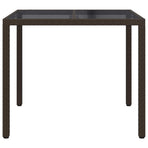 Garden Table Brown 90 x 90 x 75 cm Poly Rattan