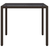 Garden Dining Table Brown 90 x 90 x 75 cm Poly rattan - Top-Down View