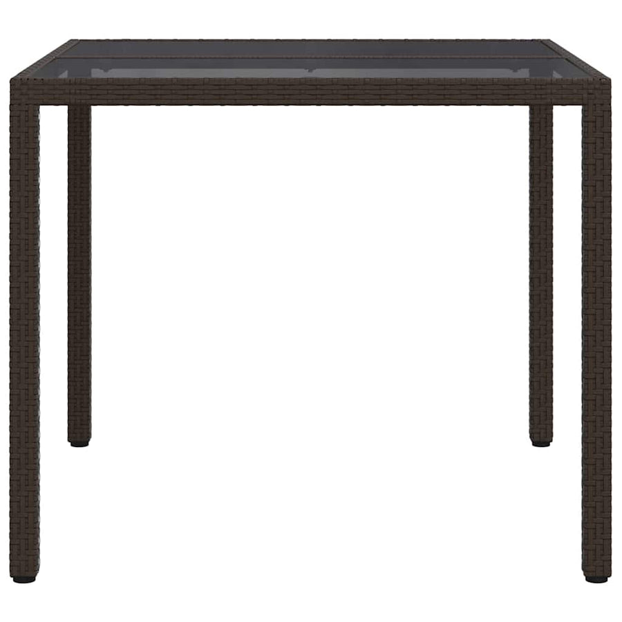 Garden Table Brown 90 x 90 x 75 cm Poly Rattan