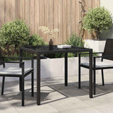 Garden Table Black 90 x 90 x 75 cm Poly Rattan