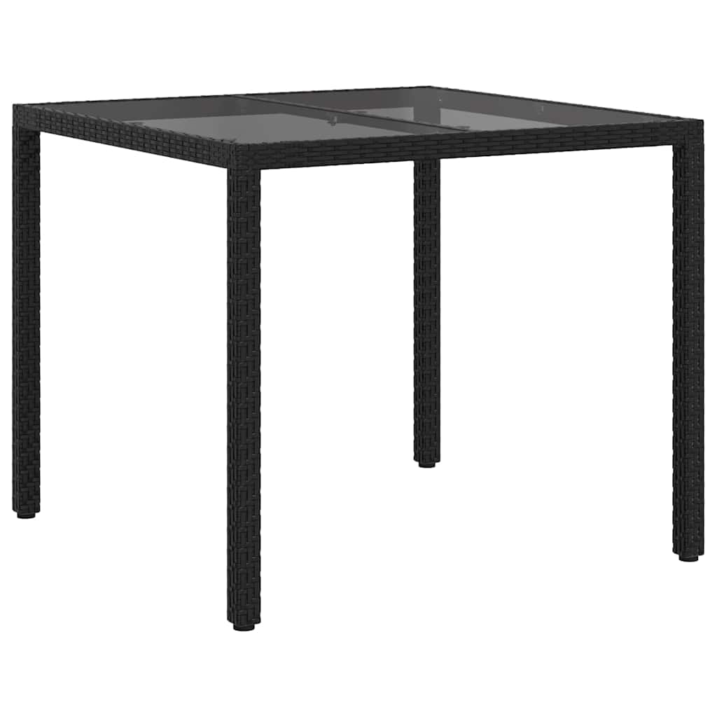 Garden Table Black 90 x 90 x 75 cm Poly Rattan