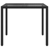 Garden Table Black 90 x 90 x 75 cm Poly Rattan
