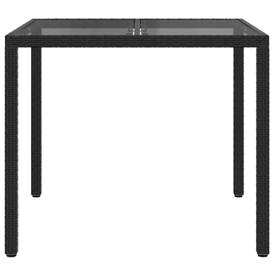 Garden Table Black 90 x 90 x 75 cm Poly Rattan