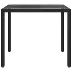Garden Table Black 90 x 90 x 75 cm Poly Rattan