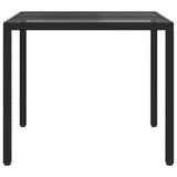 Garden Table Black 90 x 90 x 75 cm Poly Rattan - Top-Down View