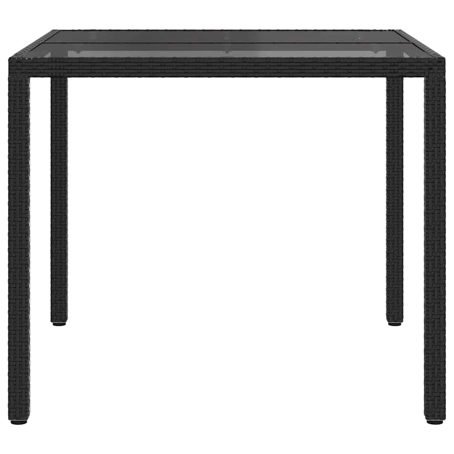 Garden Table Black 90 x 90 x 75 cm Poly Rattan