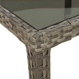 Garden Table Grey 90 x 90 x 75 cm Poly Rattan - Rear View