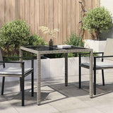 Garden Table Grey 90 x 90 x 75 cm Poly Rattan