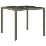 Garden Table Grey 90 x 90 x 75 cm Poly Rattan