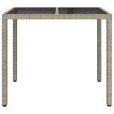 Garden Table Grey 90 x 90 x 75 cm Poly Rattan