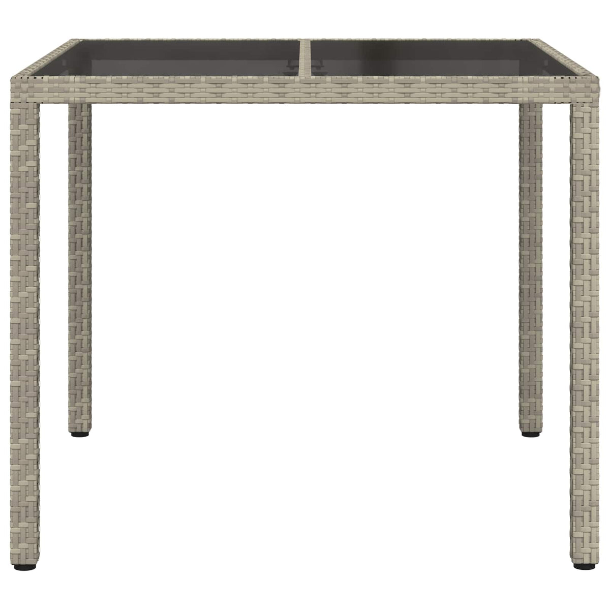 Garden Table Grey 90 x 90 x 75 cm Poly Rattan