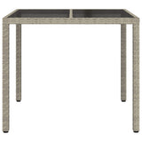 Garden Table Grey 90 x 90 x 75 cm Poly Rattan