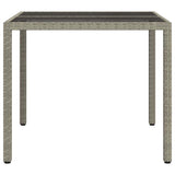 Garden Table Grey 90 x 90 x 75 cm Poly Rattan
