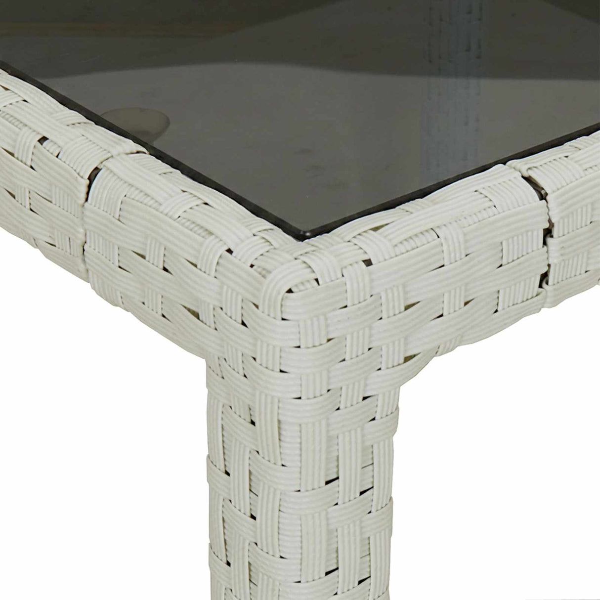 Garden Table White 90 x 90 x 75 cm Poly Rattan