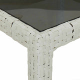 Garden Table White 90 x 90 x 75 cm Poly Rattan - Rear View