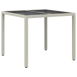 Garden Table White 90 x 90 x 75 cm Poly Rattan - 45-Degree Angle