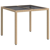 Garden Table Beige 90 x 90 x 75 cm Poly Rattan