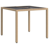 Garden Table Beige 90 x 90 x 75 cm Poly Rattan