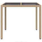 Garden Table Beige 90 x 90 x 75 cm Poly Rattan