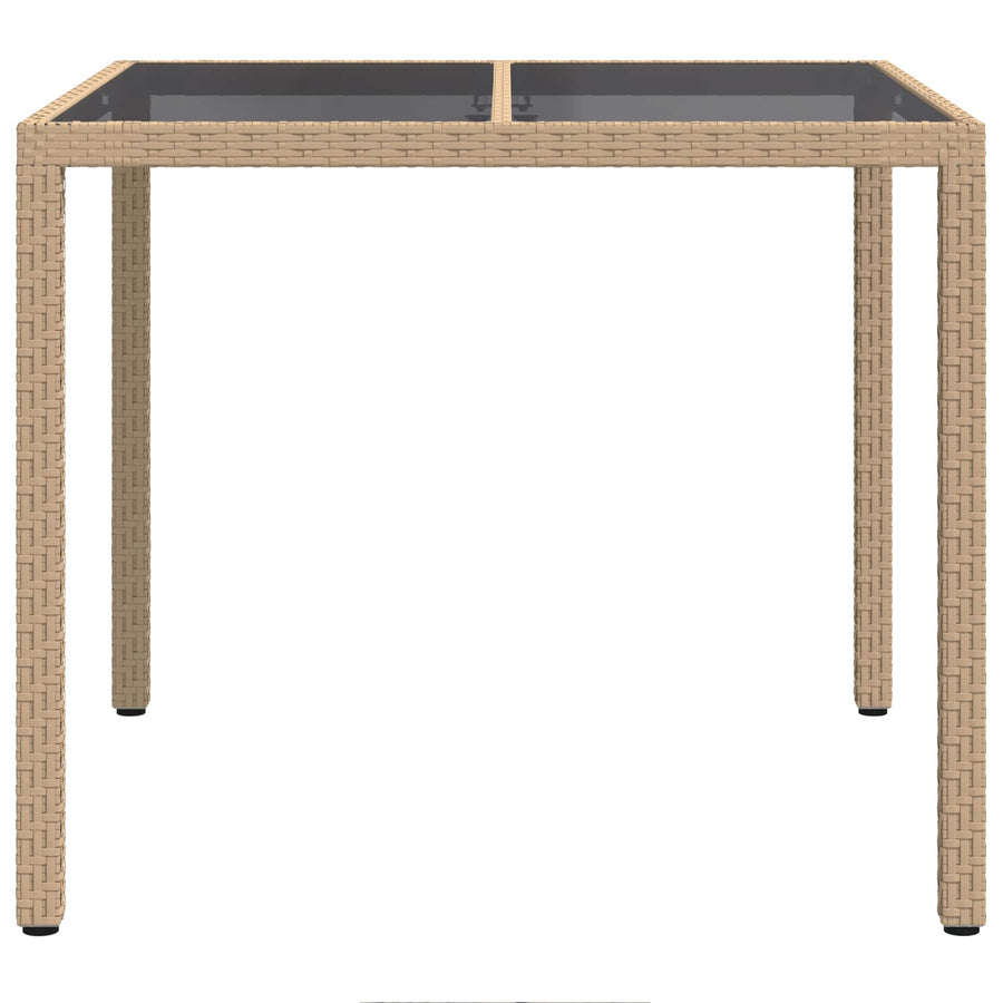 Garden Table Beige 90 x 90 x 75 cm Poly Rattan