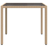 Garden Table Beige 90 x 90 x 75 cm Poly Rattan - Top-Down View