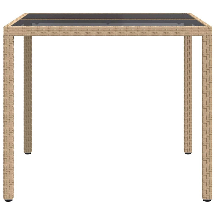 Garden Table Beige 90 x 90 x 75 cm Poly Rattan