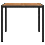 Garden Table Black 90 x 90 x 75 cm Poly Rattan - Top-Down View