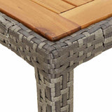 Garden Dining Table Grey 90 x 90 x 75 cm Poly rattan - Rear View