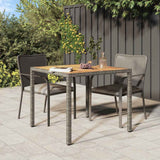 Garden Dining Table Grey 90 x 90 x 75 cm Poly rattan