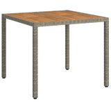 Garden Table Grey 90 x 90 x 75 cm Poly Rattan