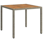 Garden Table Grey 90 x 90 x 75 cm Poly Rattan