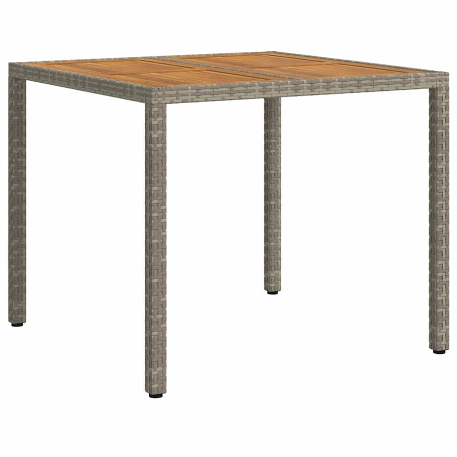 Garden Table Grey 90 x 90 x 75 cm Poly Rattan