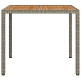 Garden Table Grey 90 x 90 x 75 cm Poly Rattan