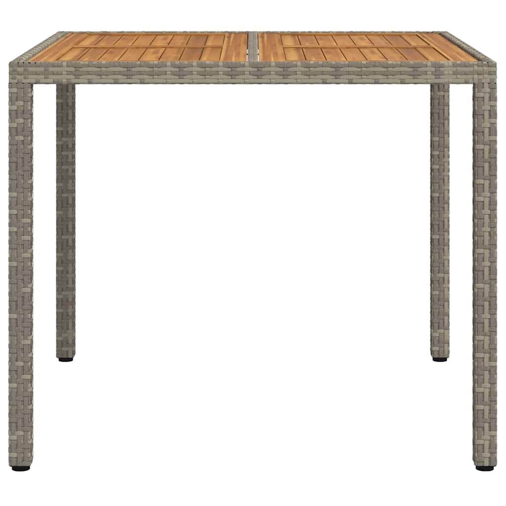Garden Dining Table Grey 90 x 90 x 75 cm Poly rattan