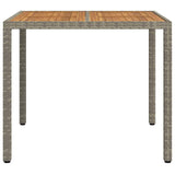 Garden Dining Table Grey 90 x 90 x 75 cm Poly rattan - Side View