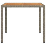 Garden Table Grey 90 x 90 x 75 cm Poly Rattan