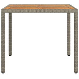 Garden Dining Table Grey 90 x 90 x 75 cm Poly rattan - Top-Down View