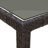 Garden Table Brown 150 x 90 x 75 cm Poly Rattan