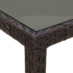 Garden Table Brown 150 x 90 x 75 cm Poly Rattan