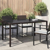 Garden Table Brown 150 x 90 x 75 cm Poly Rattan