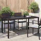 Garden Dining Table Brown 150 x 90 x 75 cm Poly rattan