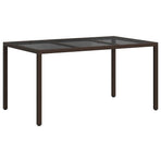Garden Table Brown 150 x 90 x 75 cm Poly Rattan