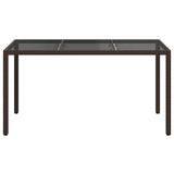 Garden Table Brown 150 x 90 x 75 cm Poly Rattan
