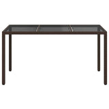 Garden Dining Table Brown 150 x 90 x 75 cm Poly rattan - Side View