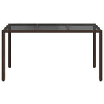 Garden Table Brown 150 x 90 x 75 cm Poly Rattan