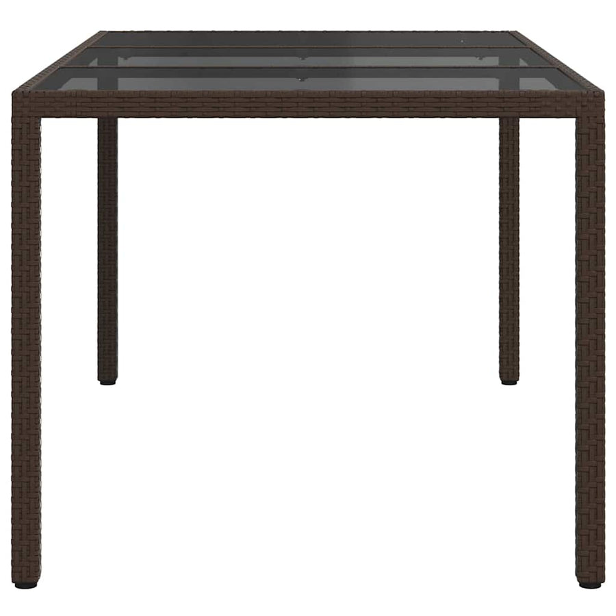 Garden Table Brown 150 x 90 x 75 cm Poly Rattan