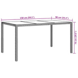 Garden Dining Table Brown 150 x 90 x 75 cm Poly rattan - Close-Up Angle