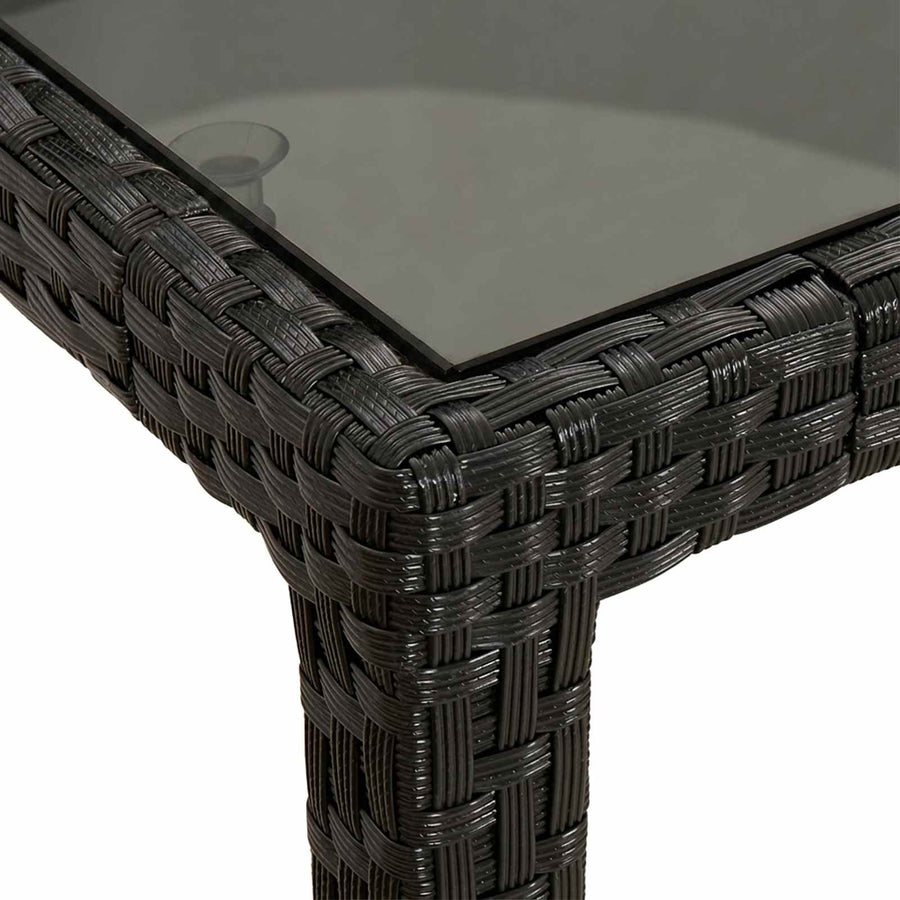 Garden Table Black 150 x 90 x 75 cm Poly Rattan