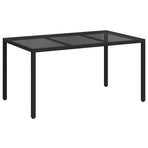 Garden Table Black 150 x 90 x 75 cm Poly Rattan